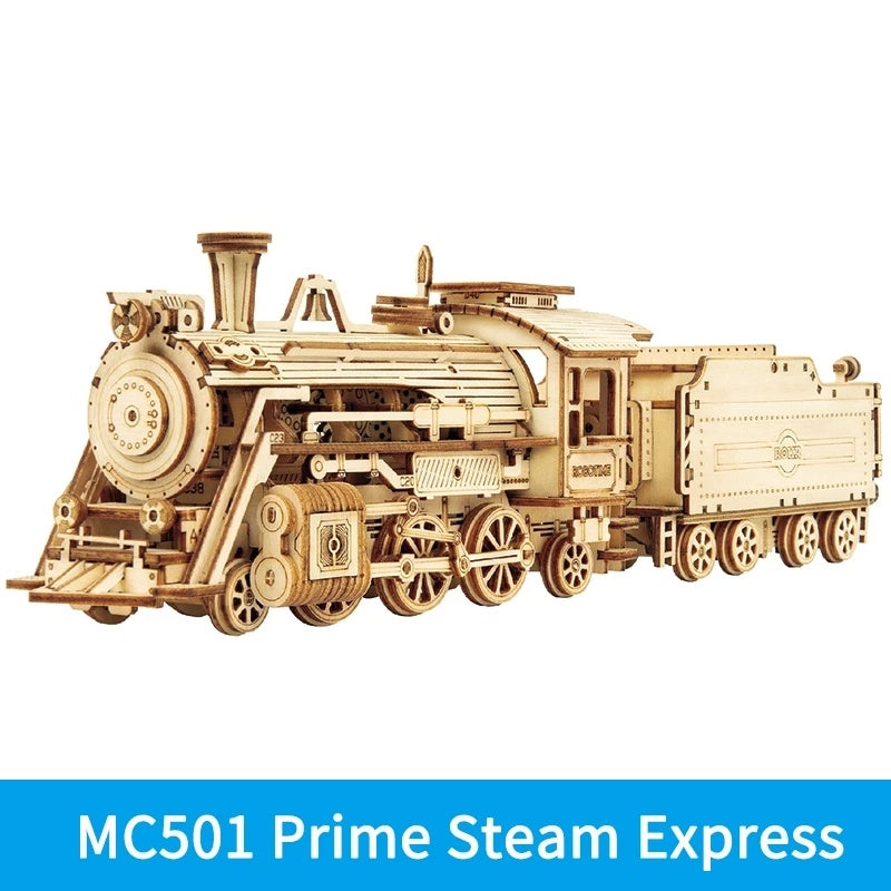 3D Wooden Puzzle Prime Steam Express Model DIY Kit Puzzle Toy