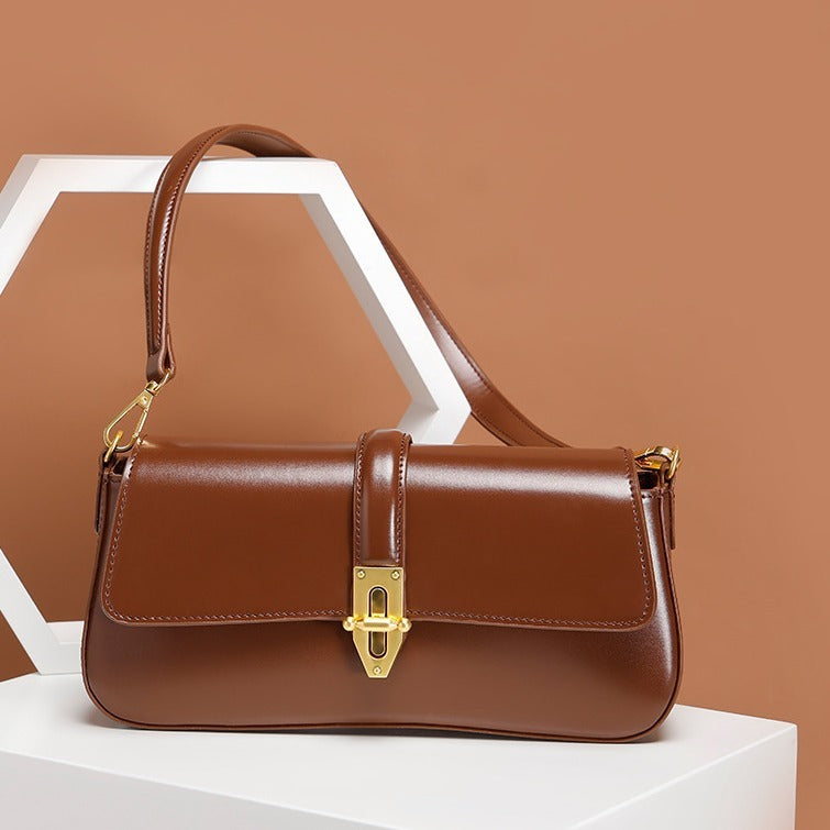 Advanced Texture Wild Baguette Armpit Crossbody Leather Women’s Bag